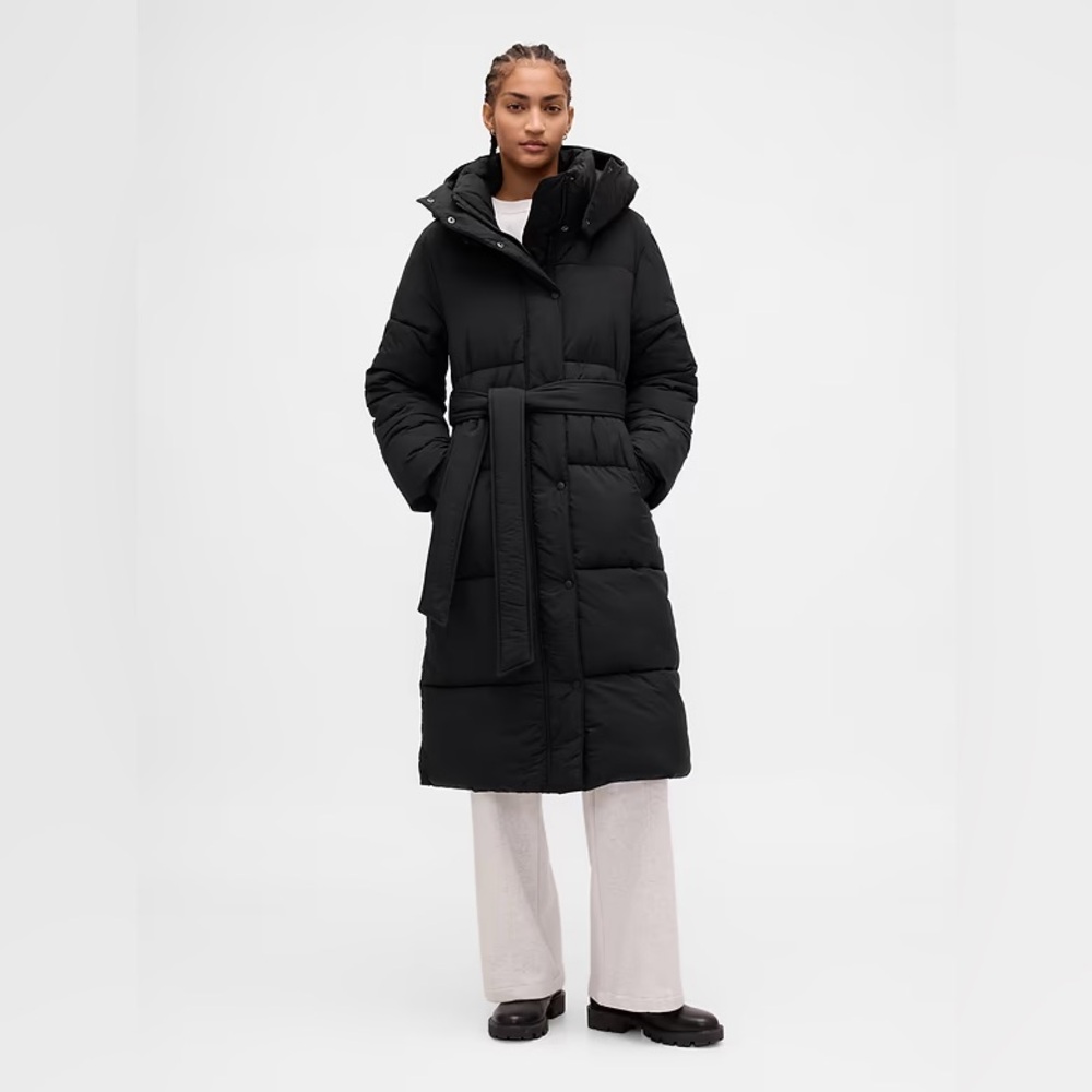 NWT! GAP Belted Long Puffer Coat - Size Medium
